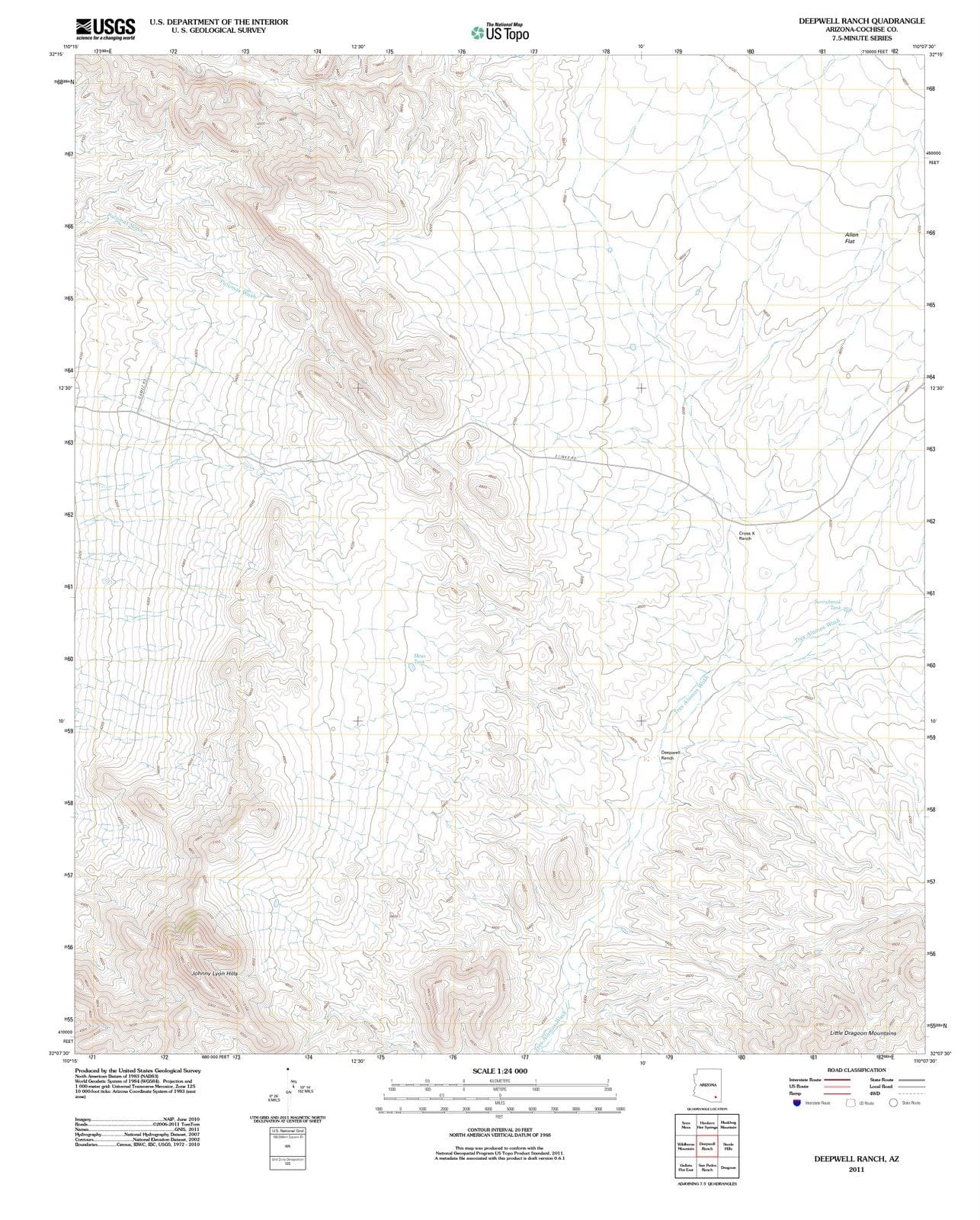 2011 Deepwell Ranch, AZ - Arizona - USGS Topographic Map