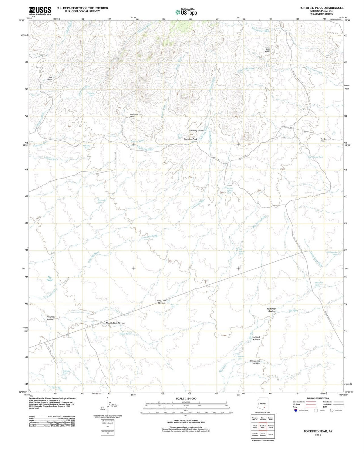 2011 Fortified Peak, AZ - Arizona - USGS Topographic Map