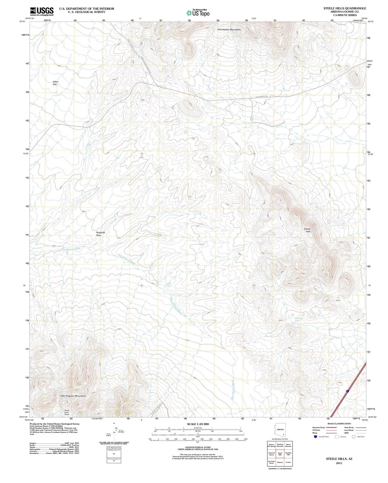 2011 Steele Hills, AZ - Arizona - USGS Topographic Map