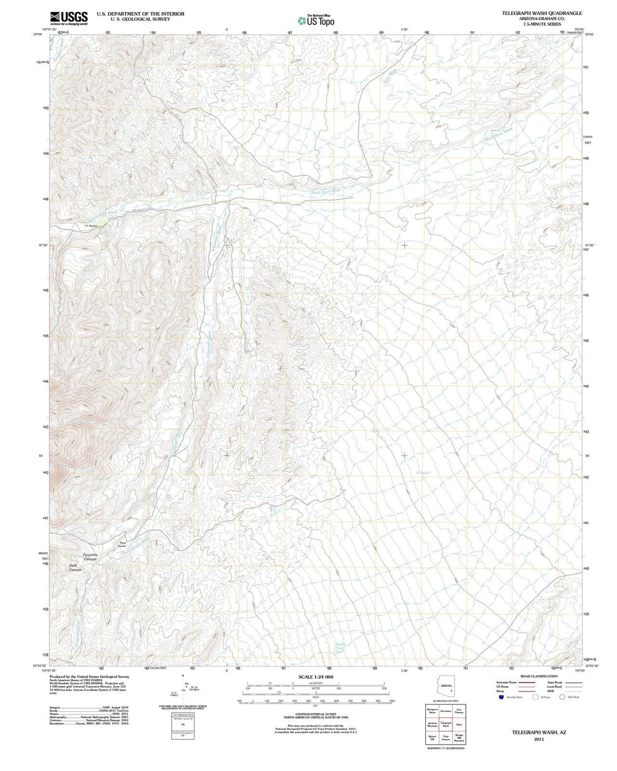 2011 Telegraph Wash, AZ - Arizona - USGS Topographic Map