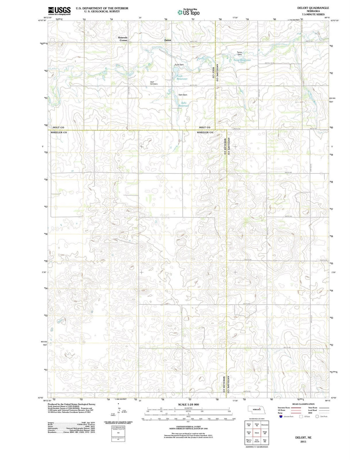 2011 Deloit, NE - Nebraska - USGS Topographic Map