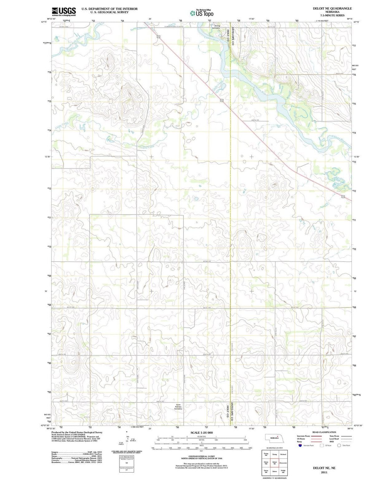 2011 Deloit, NE - Nebraska - USGS Topographic Map v2