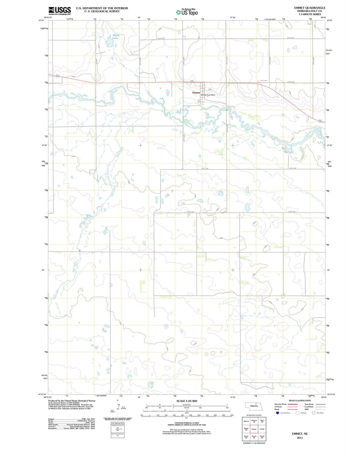 2011 Emmet, NE - Nebraska - USGS Topographic Map