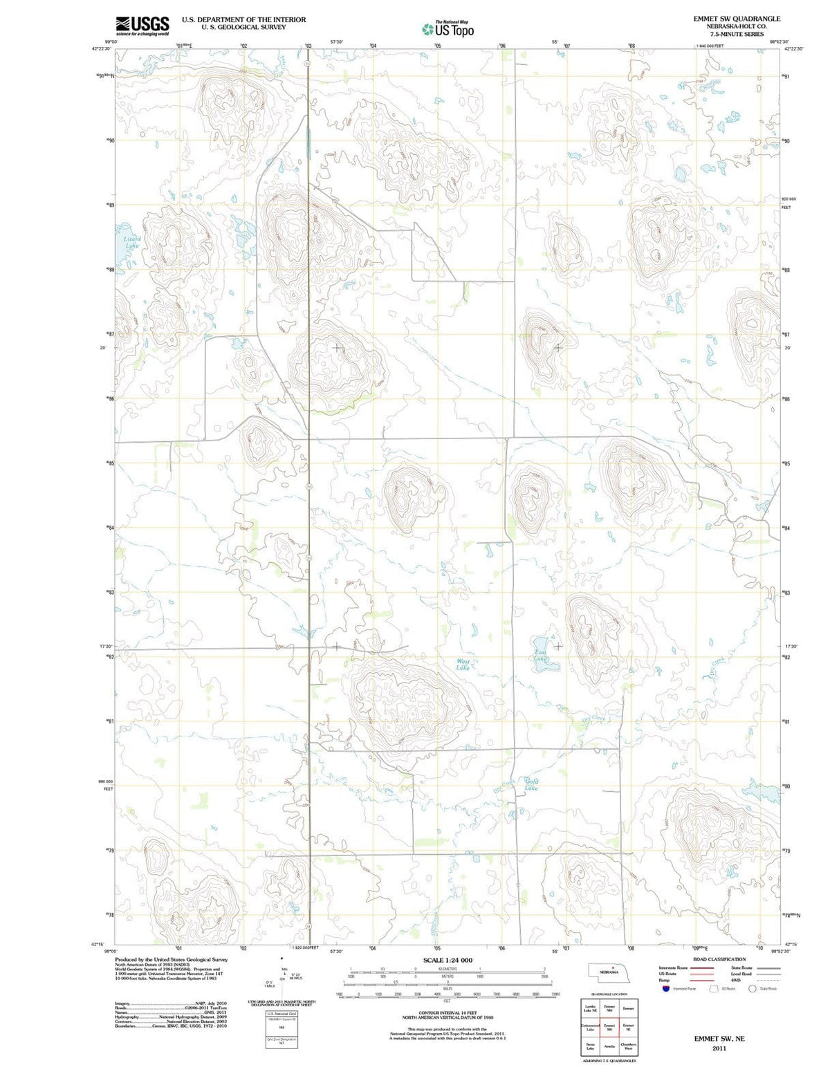 2011 Emmet, NE - Nebraska - USGS Topographic Map v3