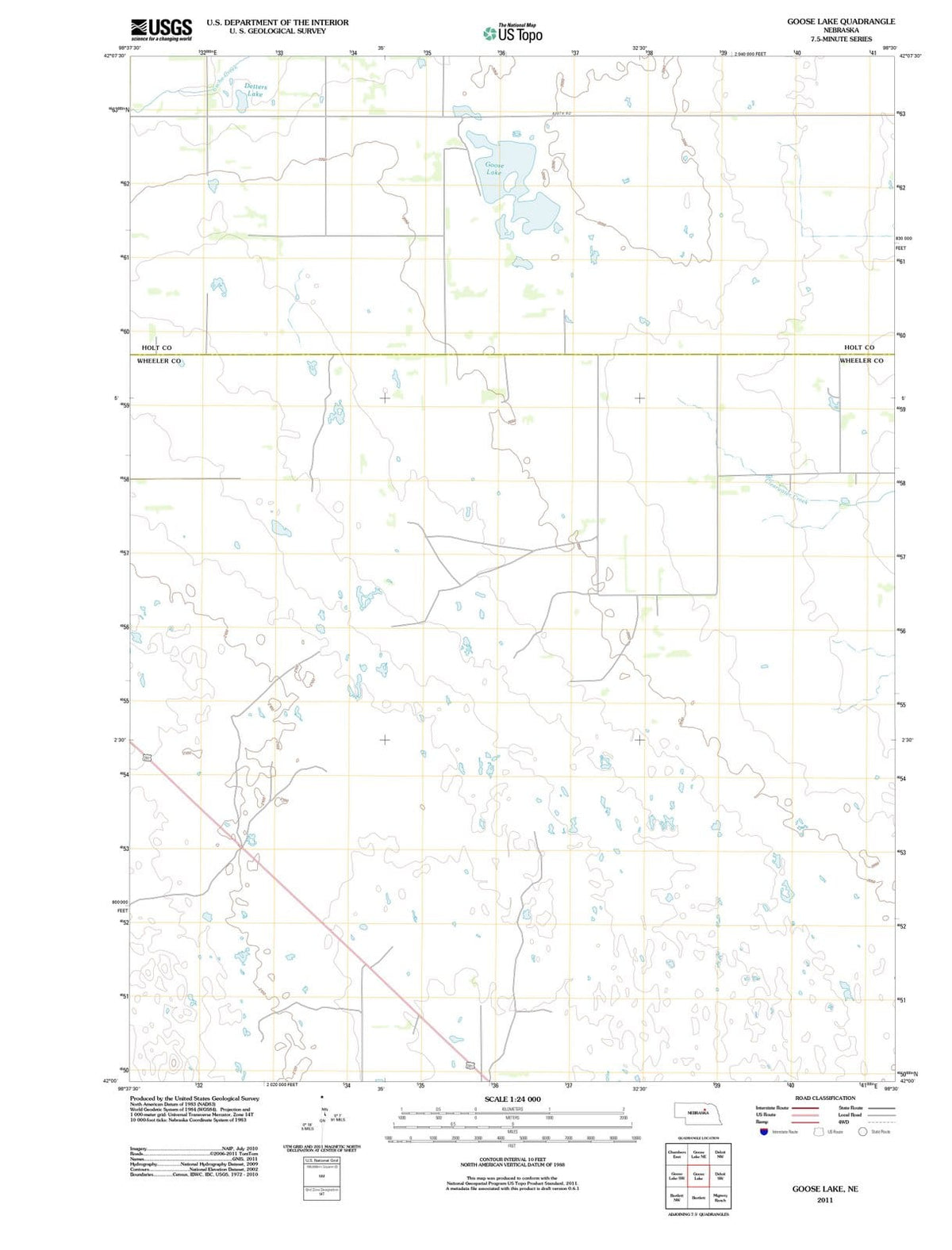 2011 Goose Lake, NE - Nebraska - USGS Topographic Map