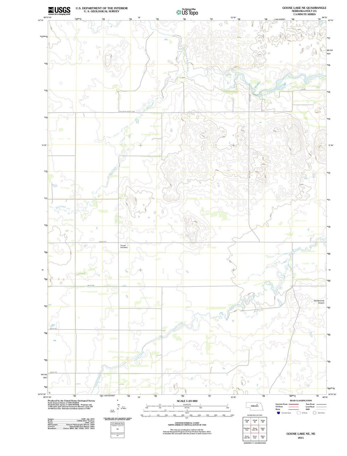 2011 Goose Lake, NE - Nebraska - USGS Topographic Map v2
