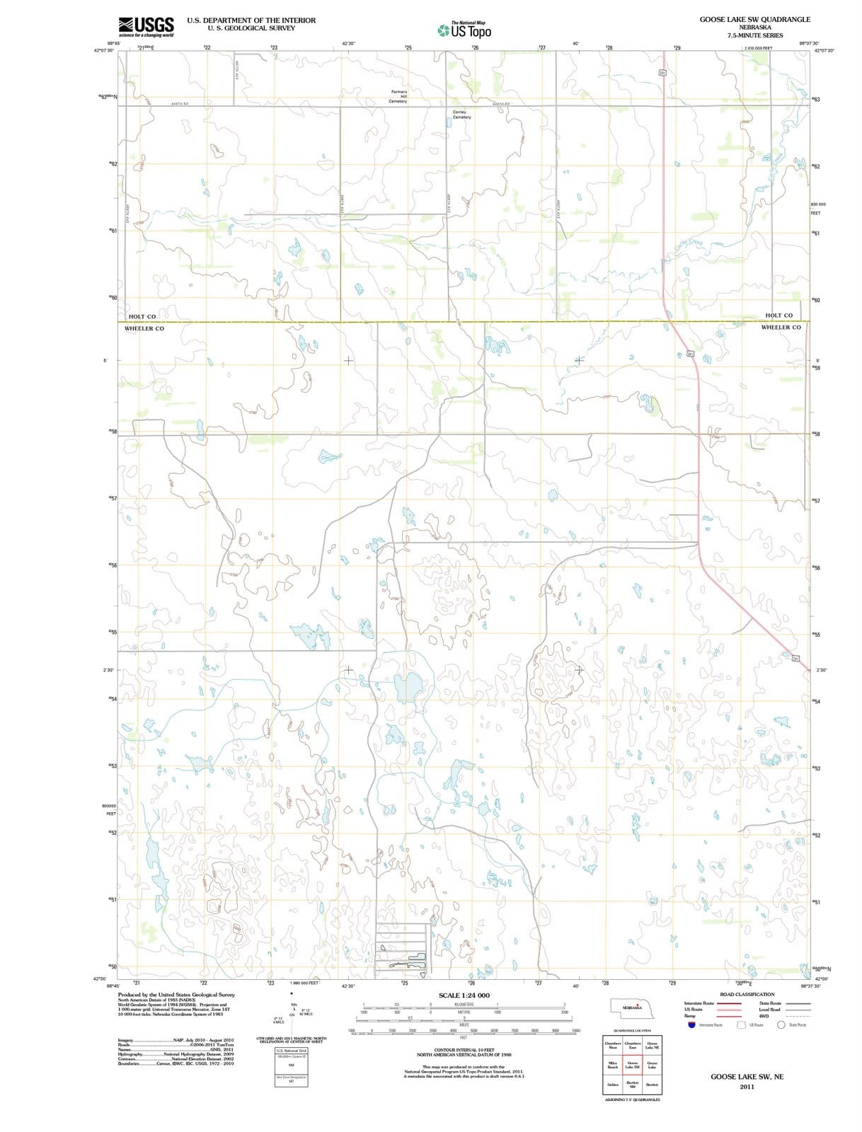 2011 Goose Lake, NE - Nebraska - USGS Topographic Map v3