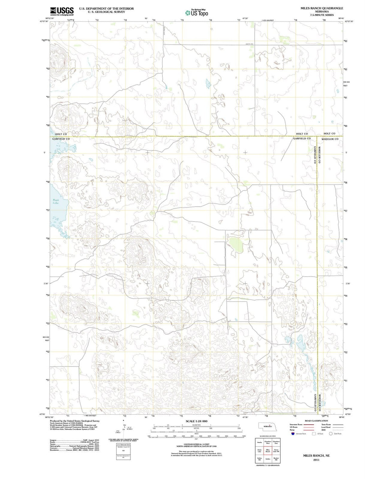 2011 Miles Ranch, NE - Nebraska - USGS Topographic Map