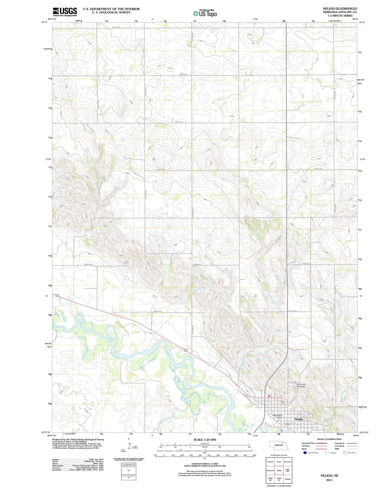 2011 Neligh, NE - Nebraska - USGS Topographic Map