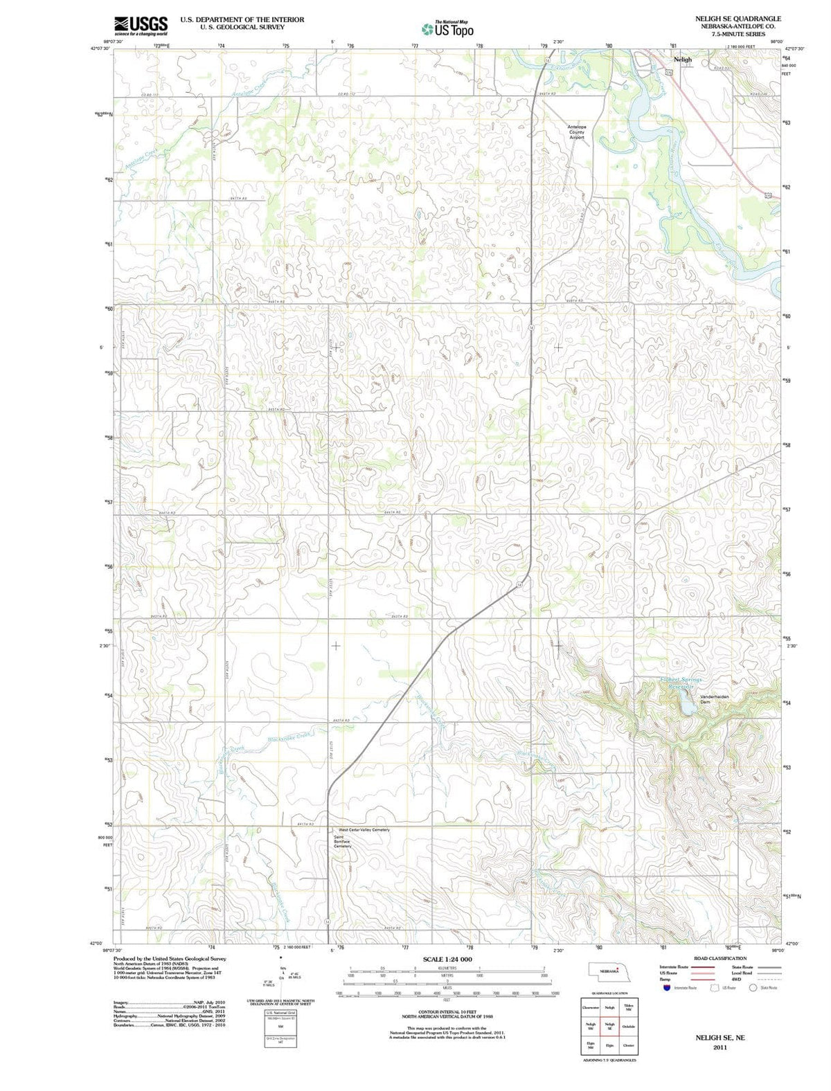 2011 Neligh, NE - Nebraska - USGS Topographic Map v2