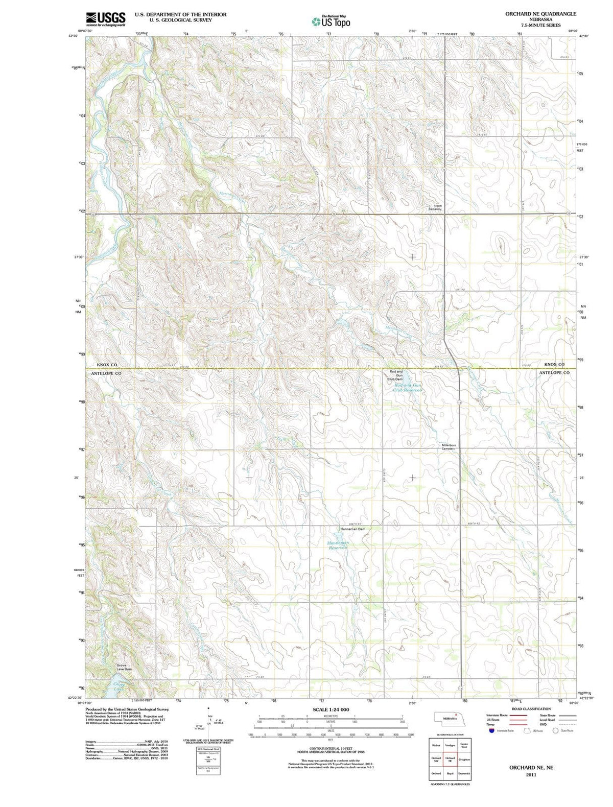 2011 Orchard, NE - Nebraska - USGS Topographic Map v2