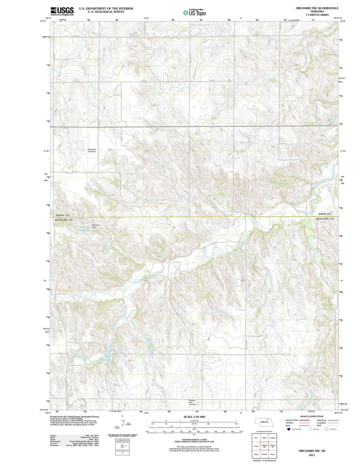 2011 Orchard, NE - Nebraska - USGS Topographic Map v3