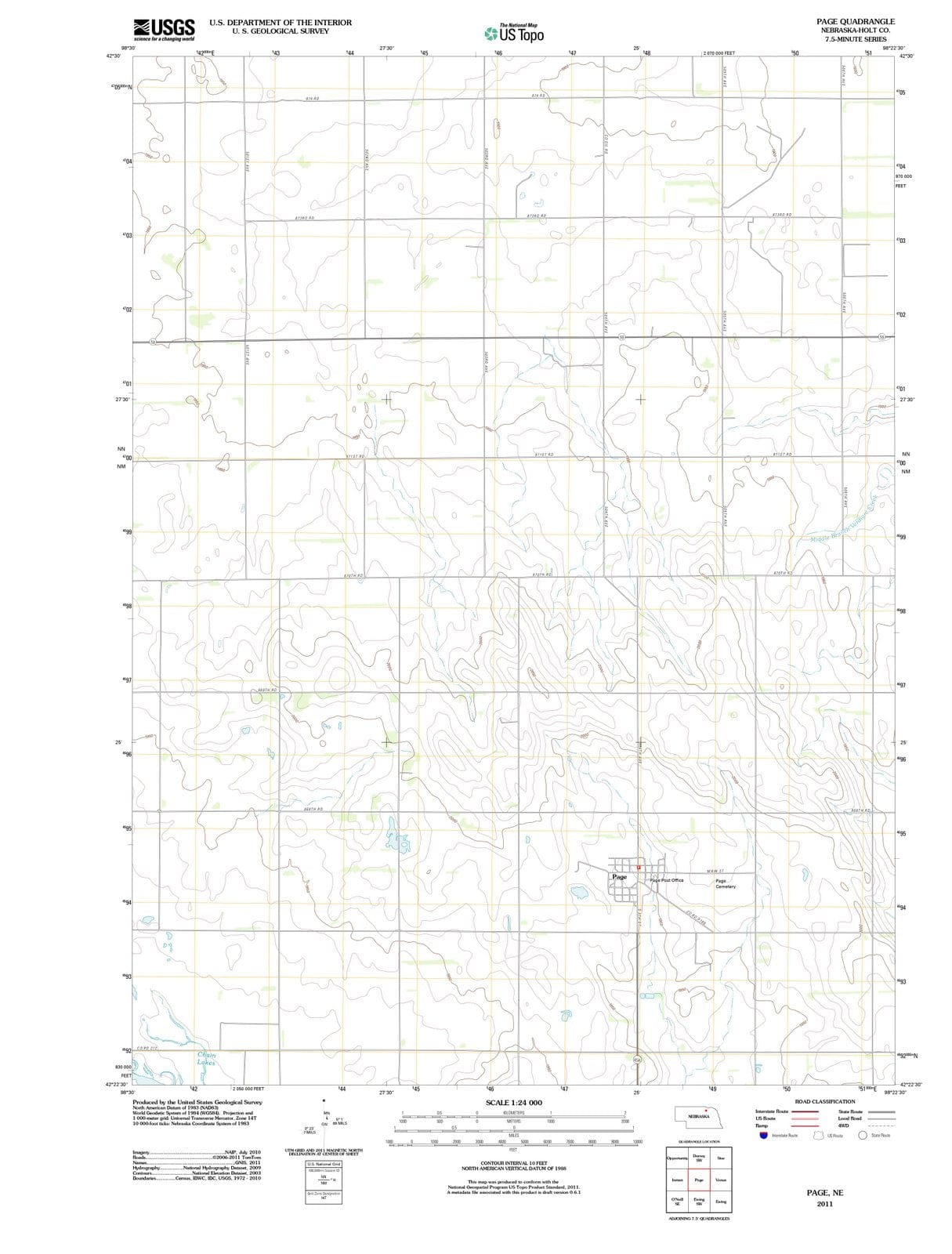 2011 Page, NE - Nebraska - USGS Topographic Map