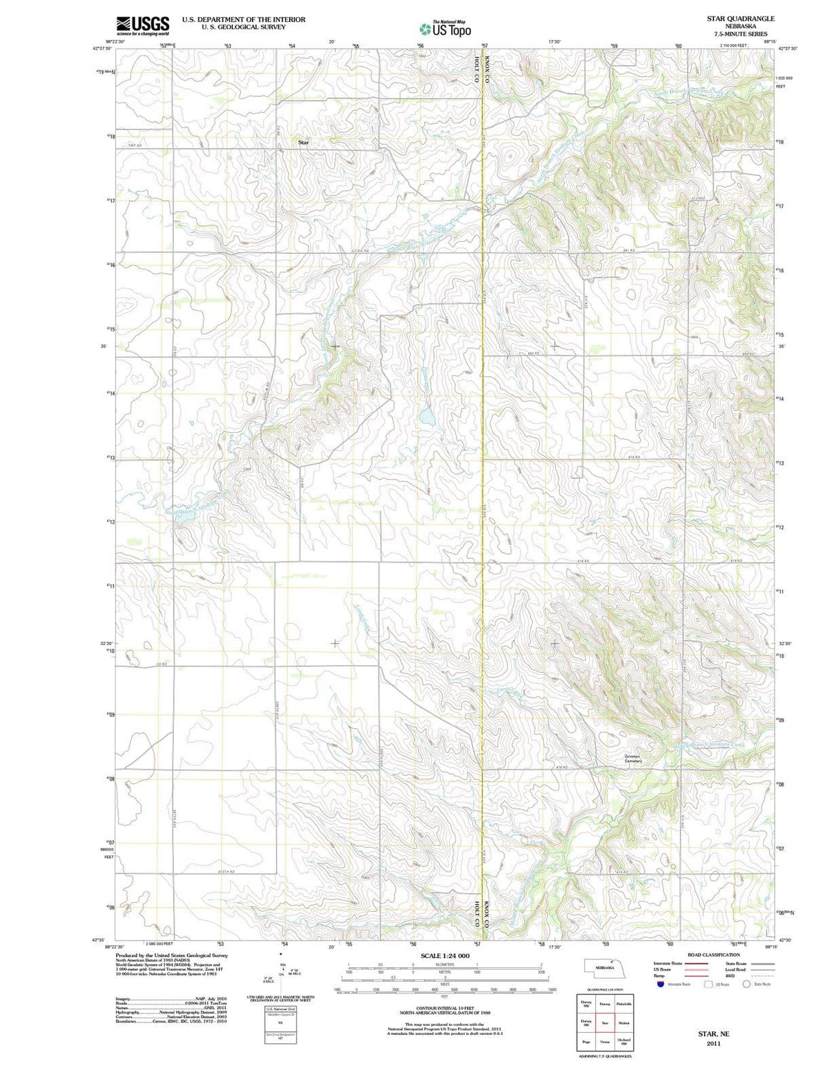 2011 Star, NE - Nebraska - USGS Topographic Map