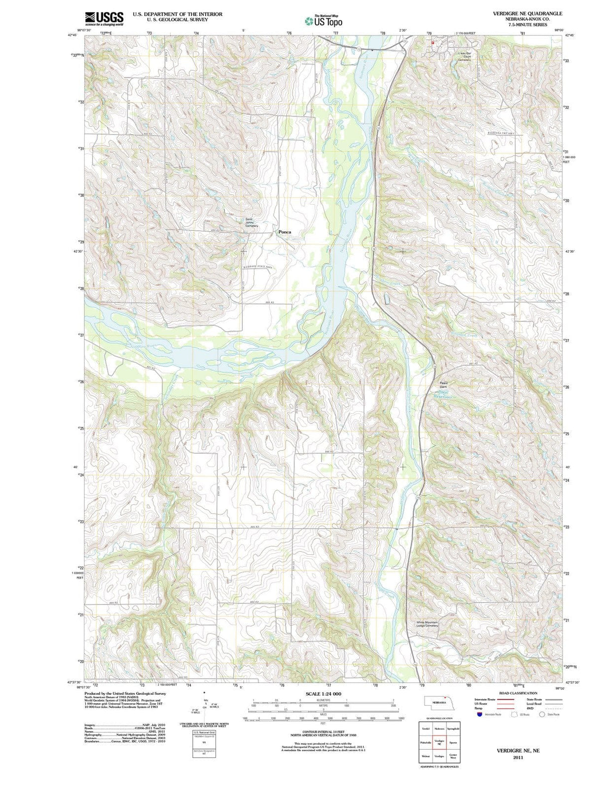 2011 Verdigre, NE - Nebraska - USGS Topographic Map
