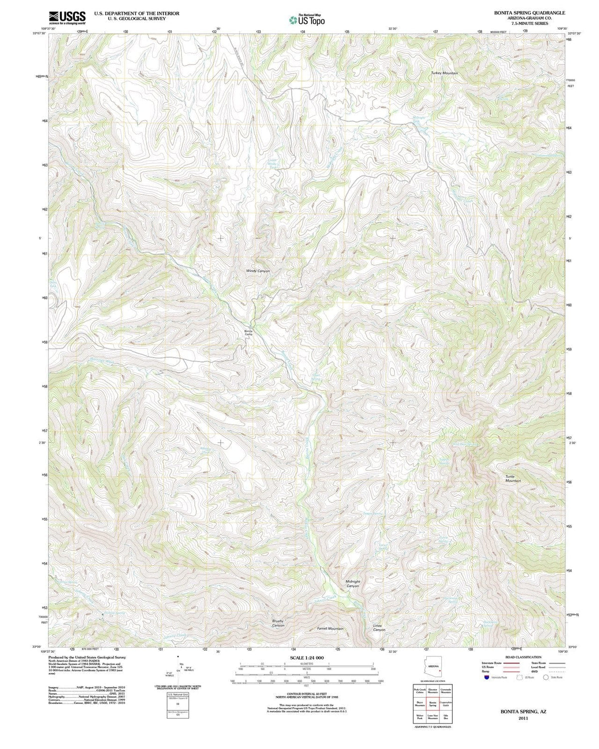 2011 Bonita Spring, AZ - Arizona - USGS Topographic Map
