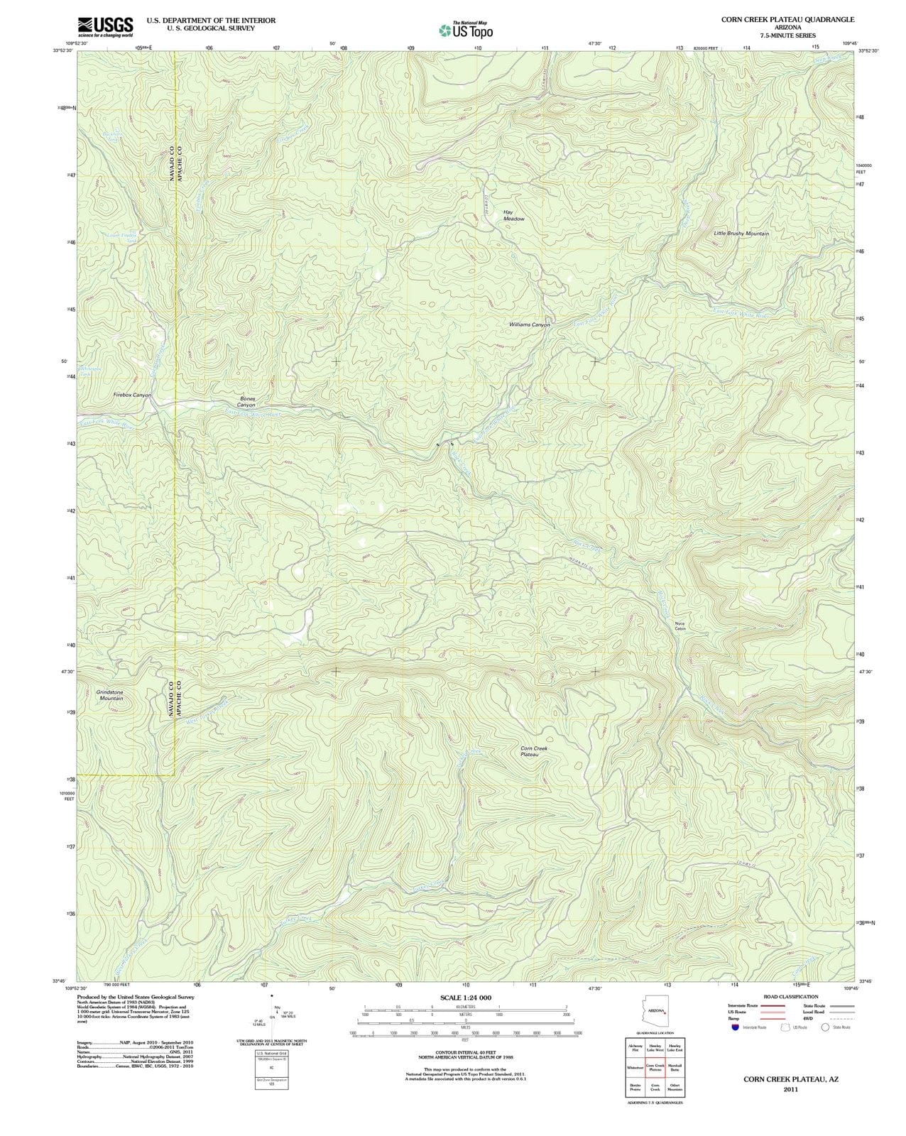 2011 Corn Creek Plateau, AZ - Arizona - USGS Topographic Map