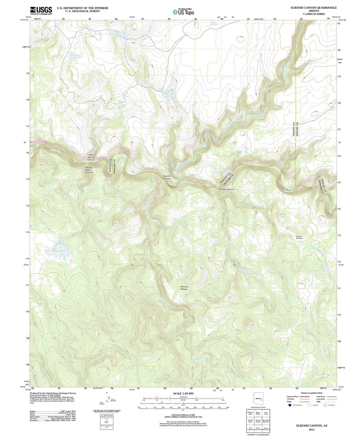 2011 Elwood Canyon, AZ - Arizona - USGS Topographic Map