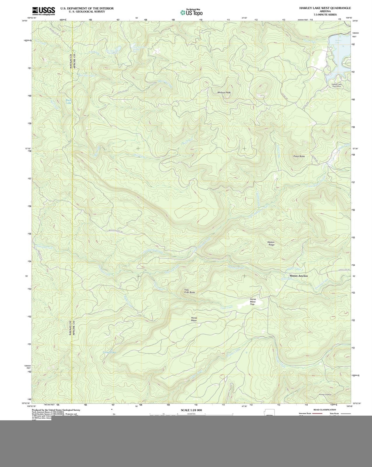 2011 Hawley Lake West, AZ - Arizona - USGS Topographic Map