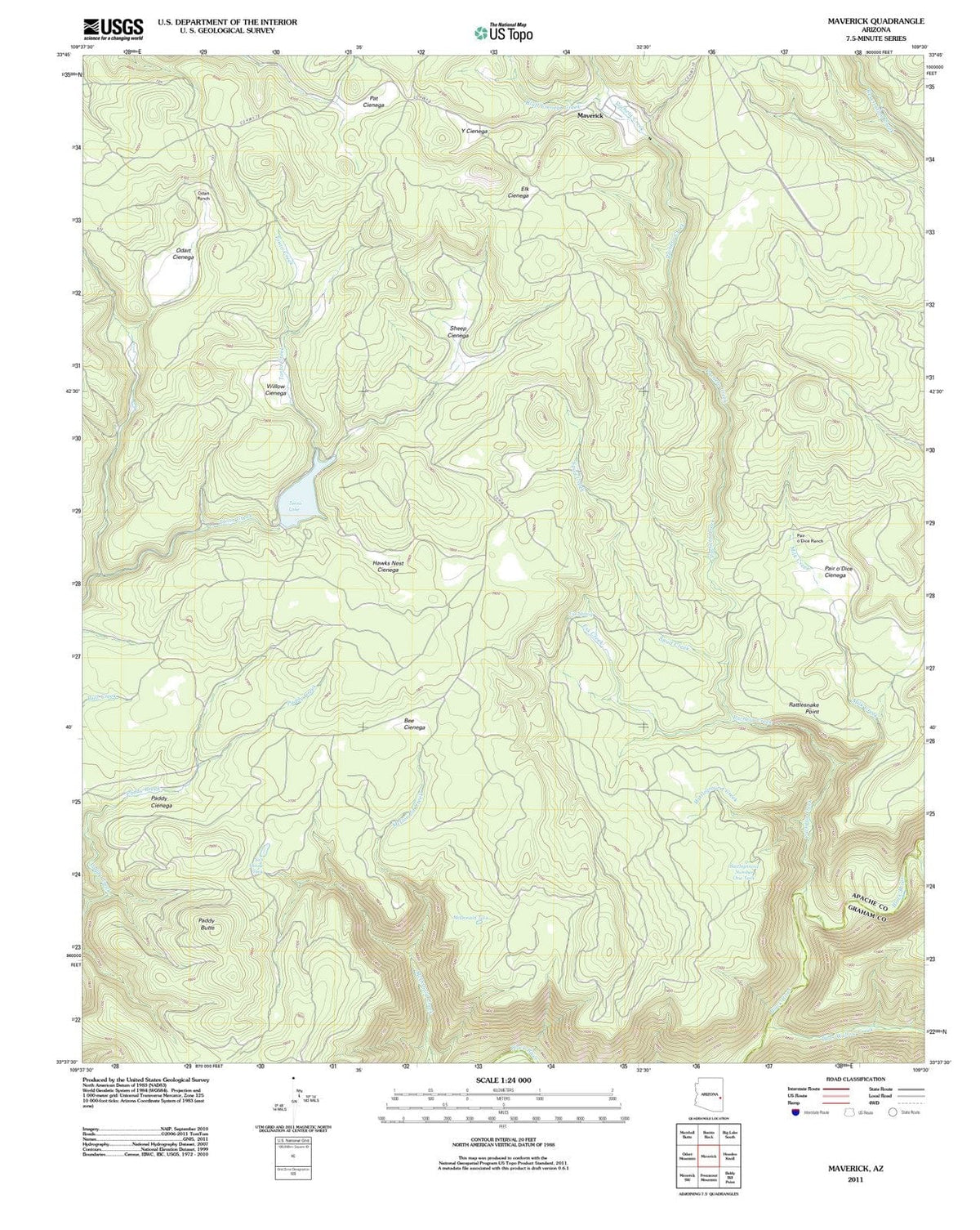 2011 Maverick, AZ - Arizona - USGS Topographic Map