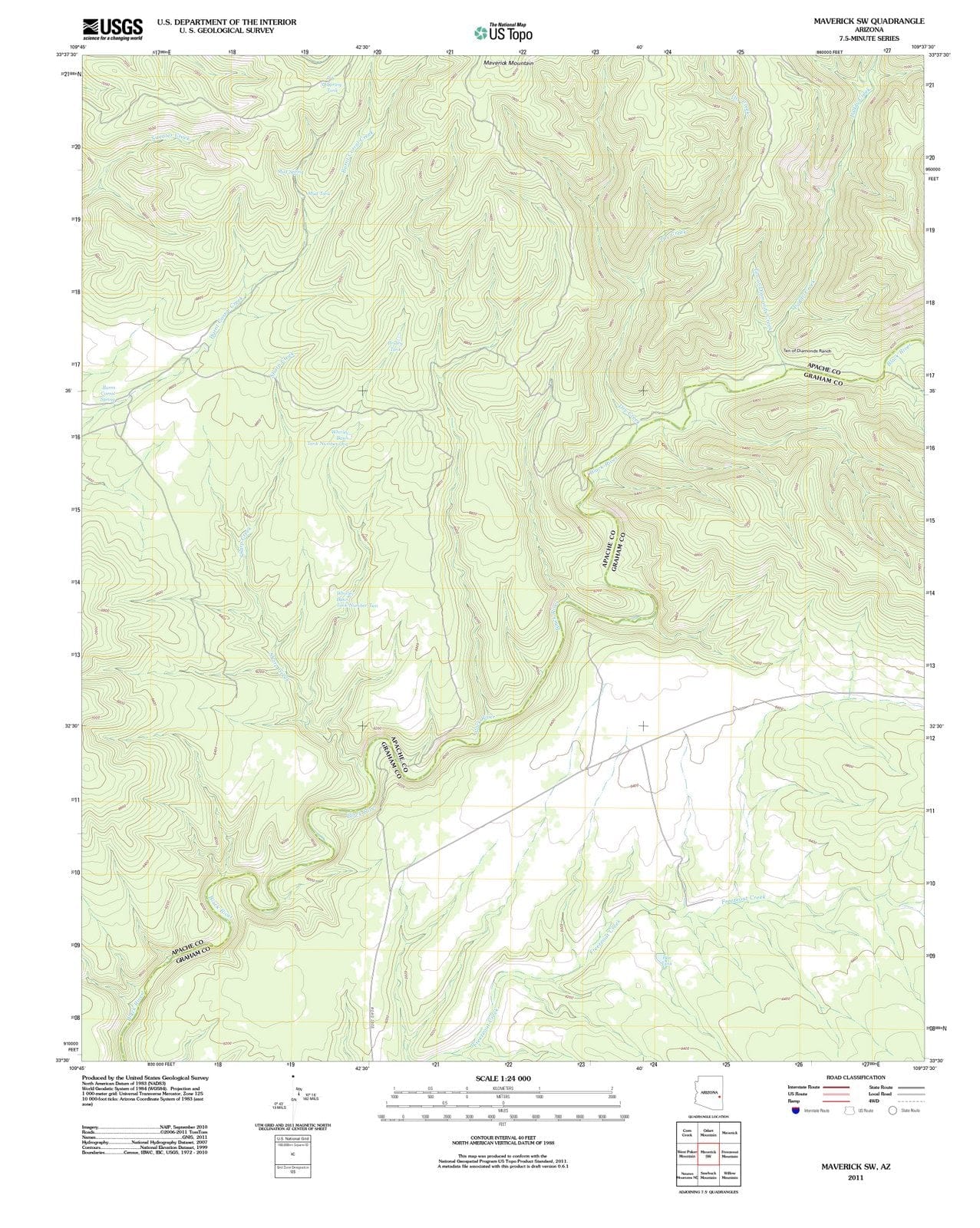 2011 Maverick, AZ - Arizona - USGS Topographic Map v2