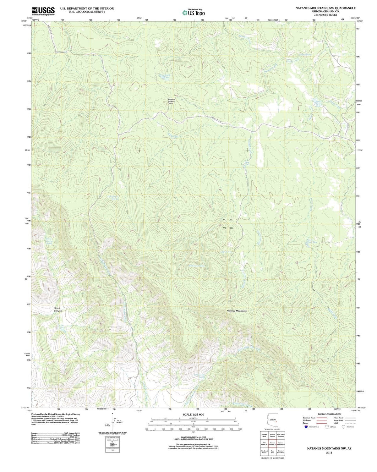 2011 Natanes Mountains, AZ - Arizona - USGS Topographic Map v2