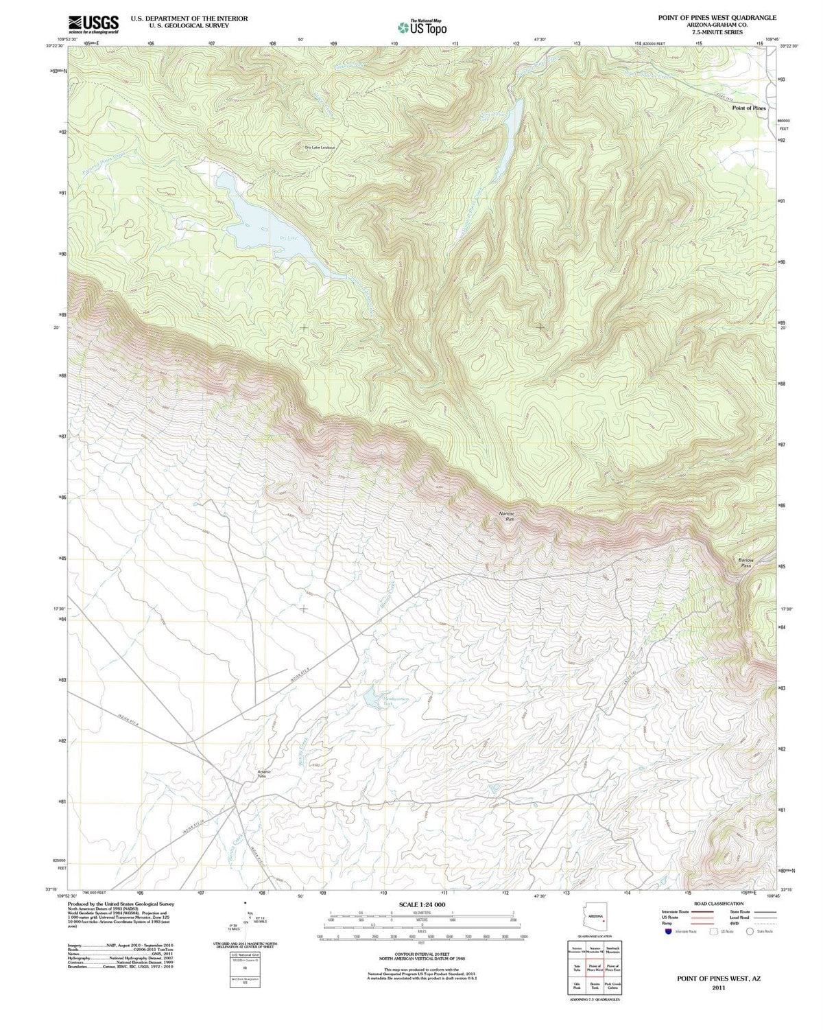 2011 Point of Pines West, AZ - Arizona - USGS Topographic Map