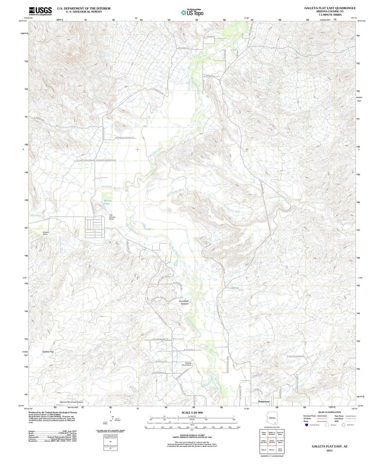 2011 Galleta Flat East, AZ - Arizona - USGS Topographic Map