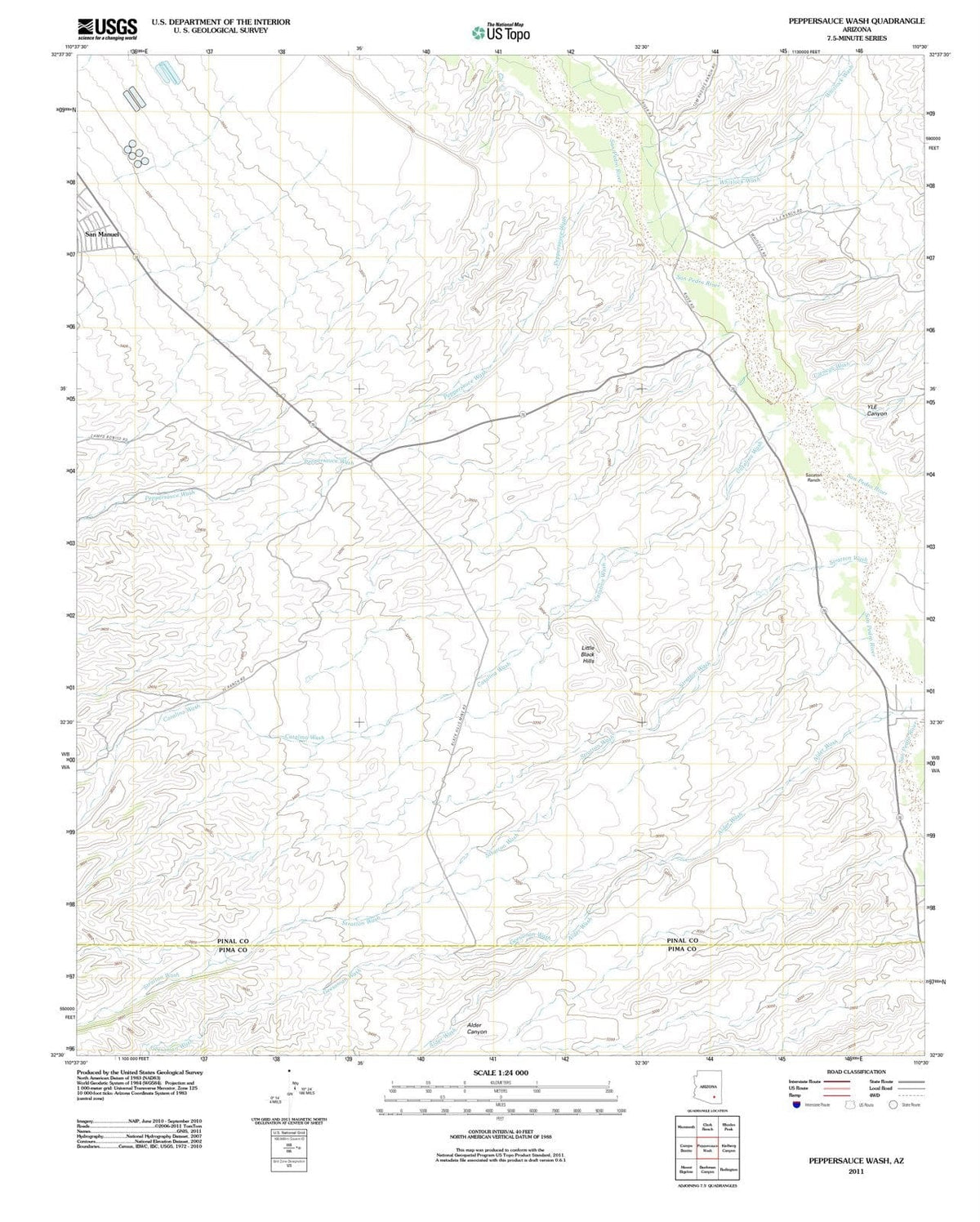 2011 Peppersauce Wash, AZ - Arizona - USGS Topographic Map