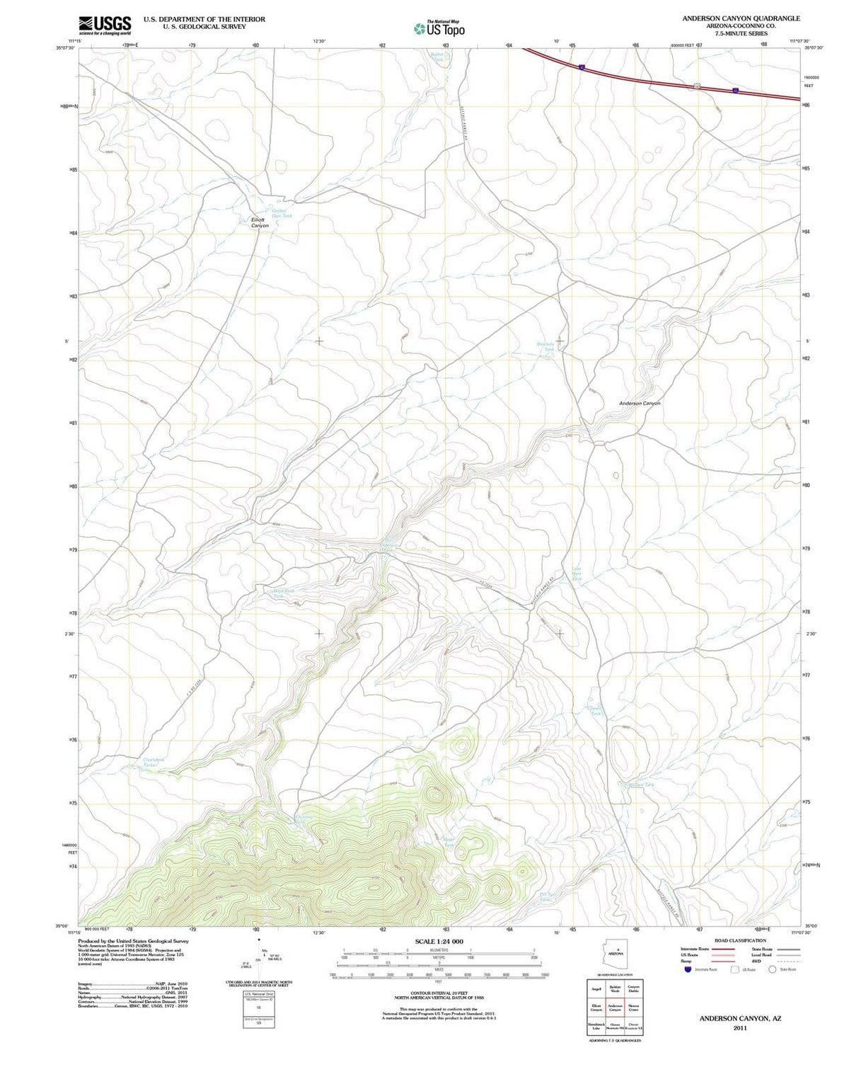 2011 Anderson Canyon, AZ - Arizona - USGS Topographic Map