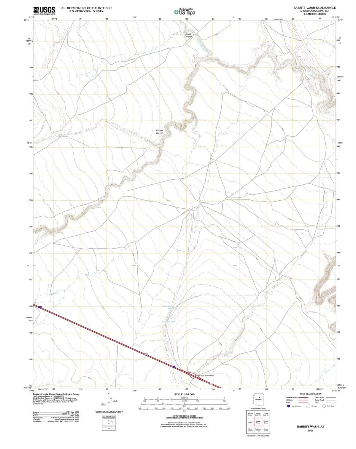2011 Babbitt Wash, AZ - Arizona - USGS Topographic Map