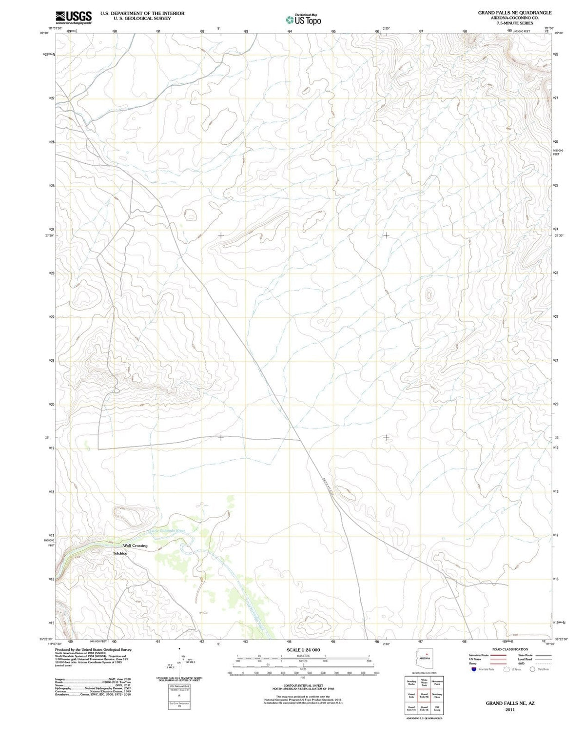 2011 Grand Falls, AZ - Arizona - USGS Topographic Map