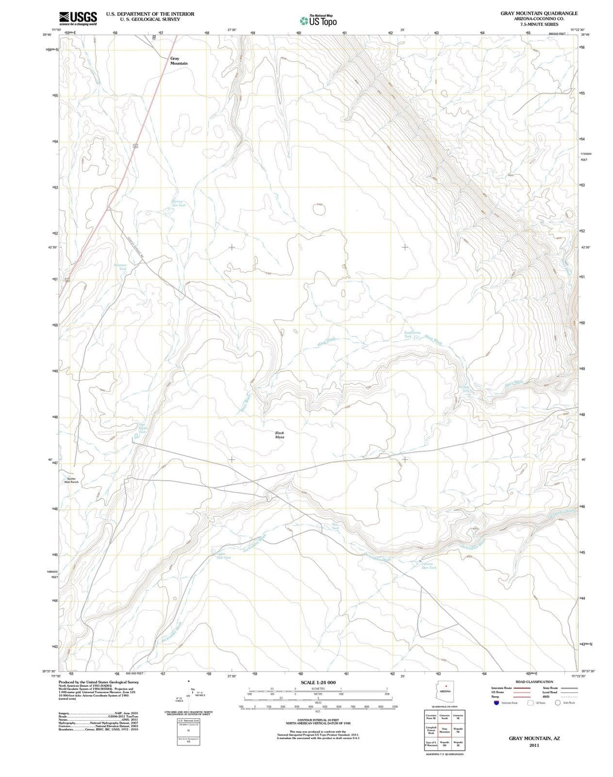 2011 Gray Mountain, AZ - Arizona - USGS Topographic Map