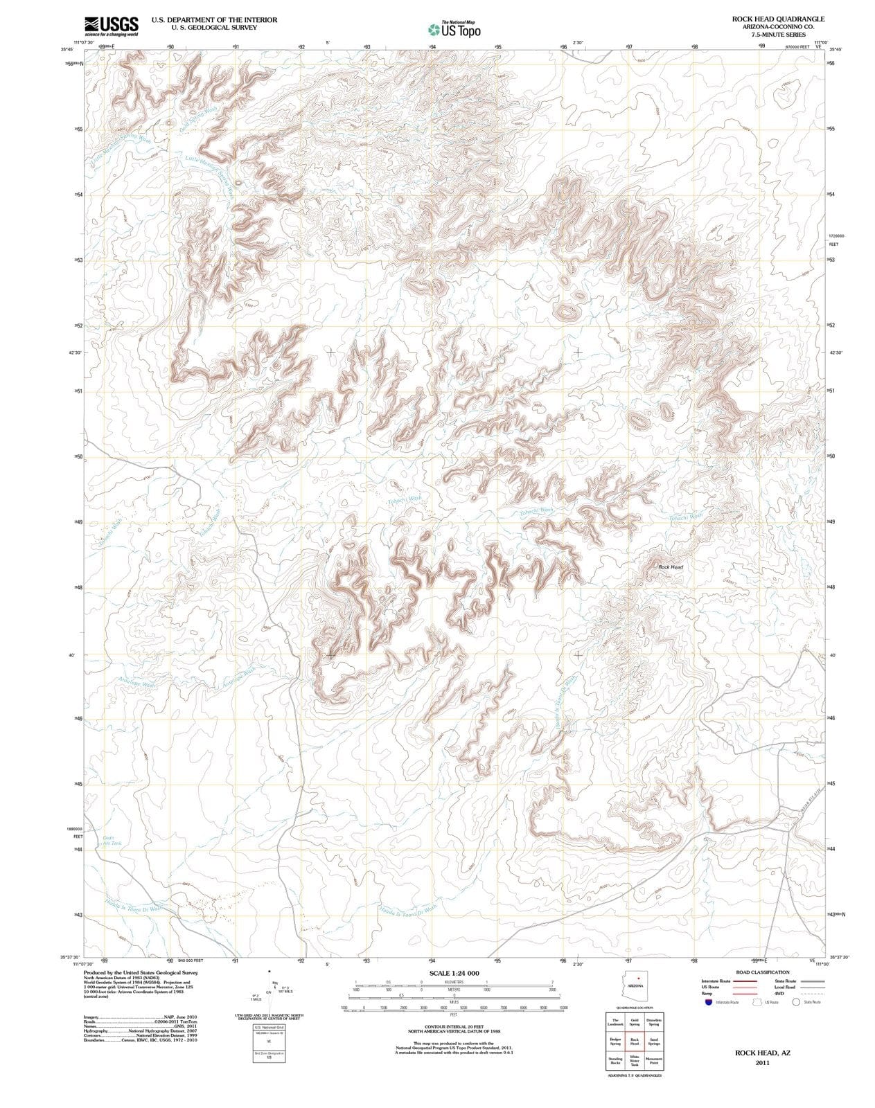 2011 Rock Head, AZ - Arizona - USGS Topographic Map