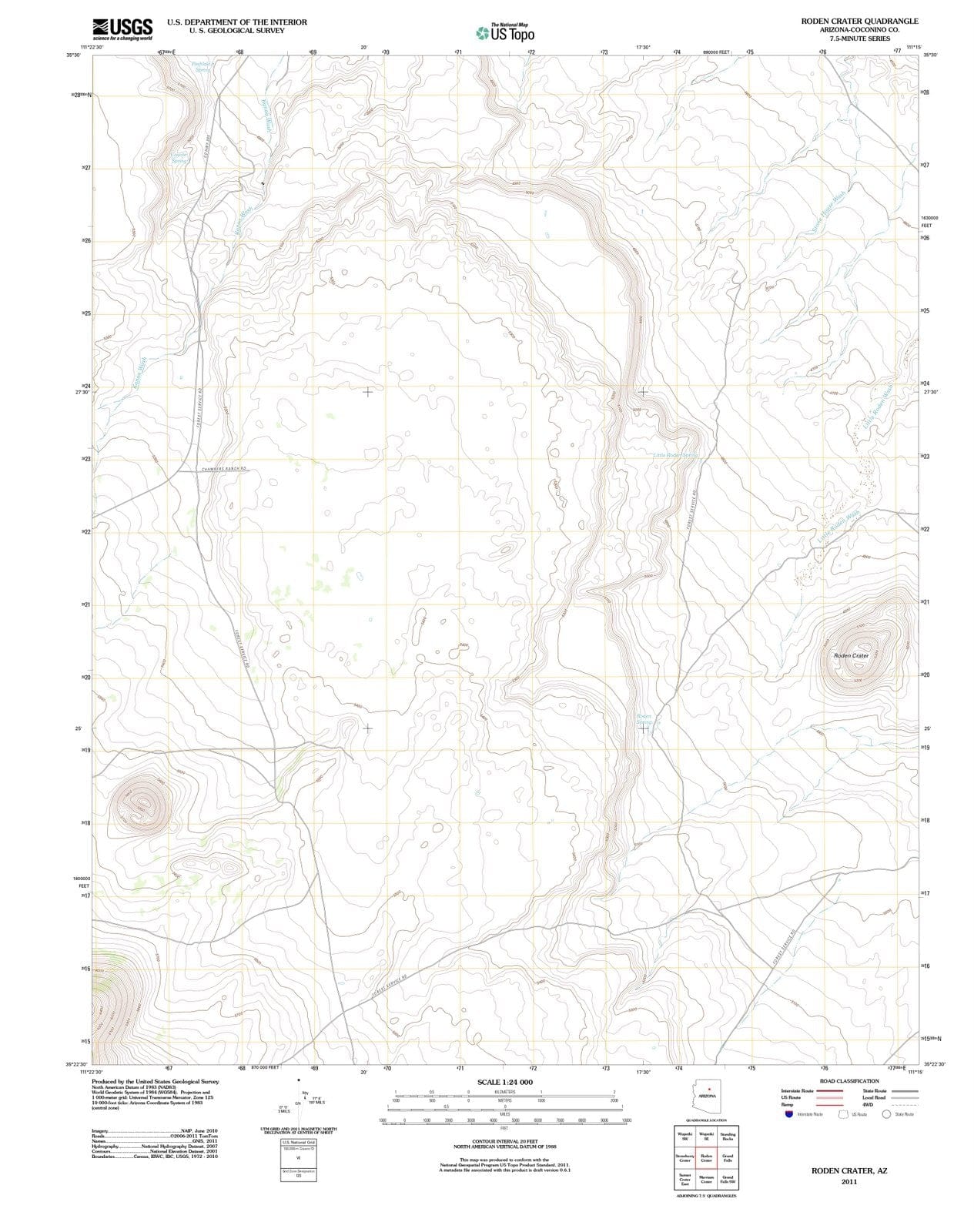 2011 Roden Crater, AZ - Arizona - USGS Topographic Map