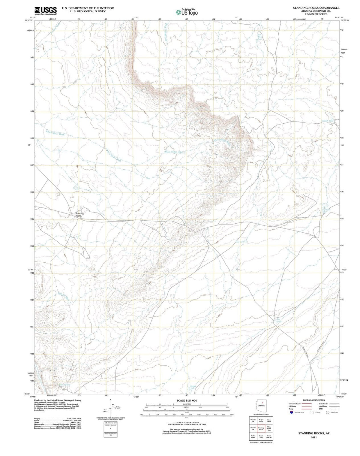 2011 Standing Rocks, AZ - Arizona - USGS Topographic Map
