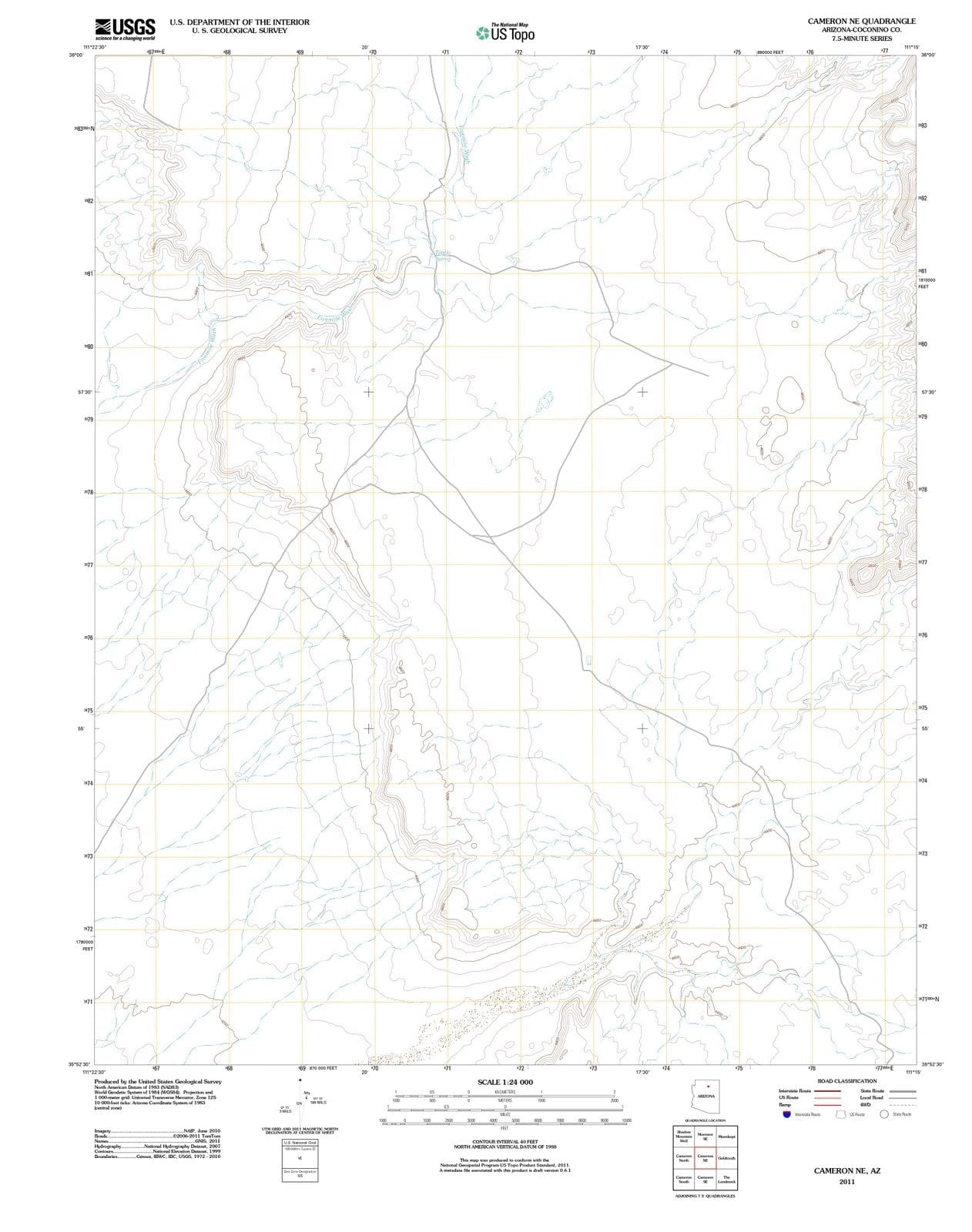 2011 Cameron, AZ - Arizona - USGS Topographic Map v2