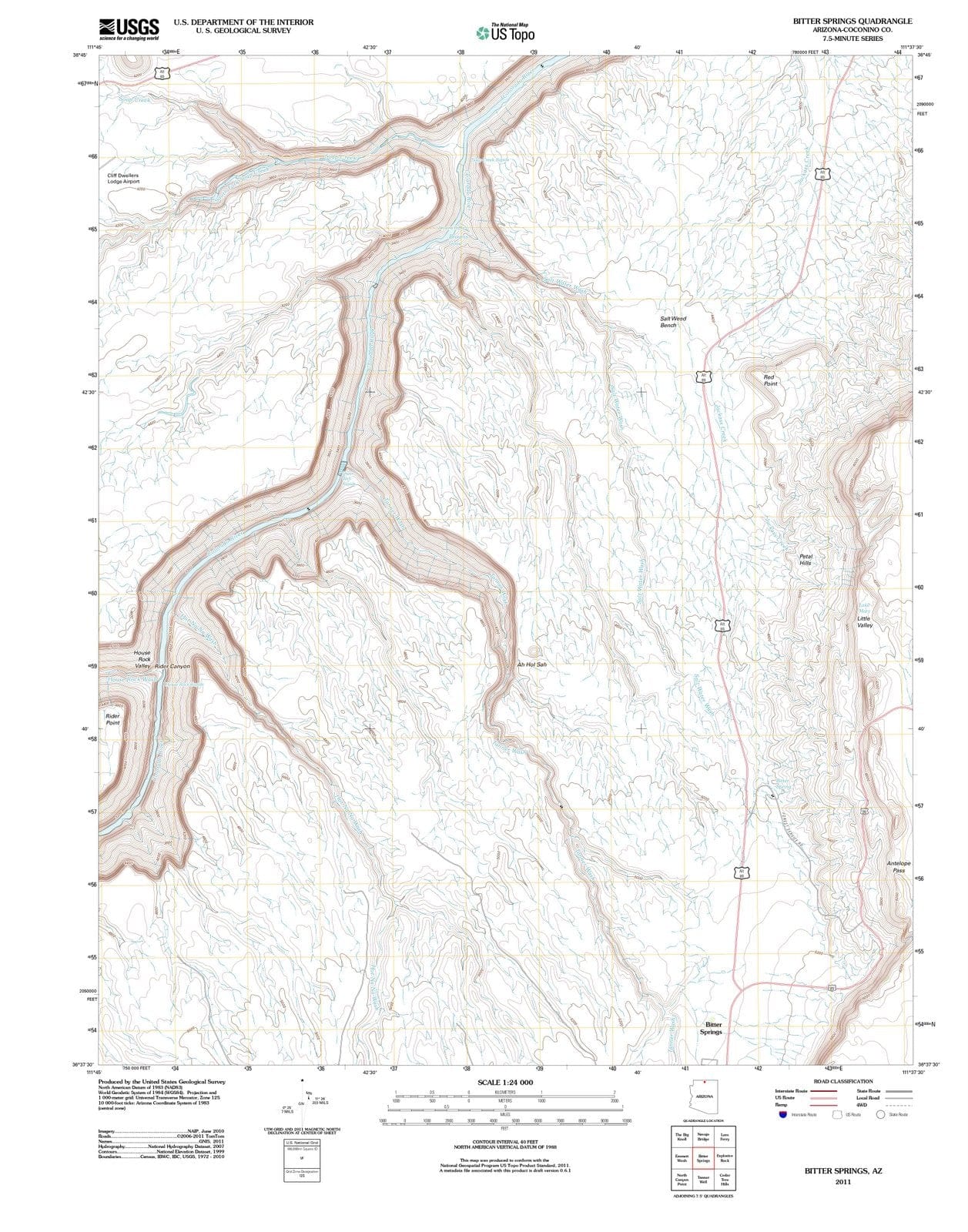 2011 Bitter Springs, AZ - Arizona - USGS Topographic Map