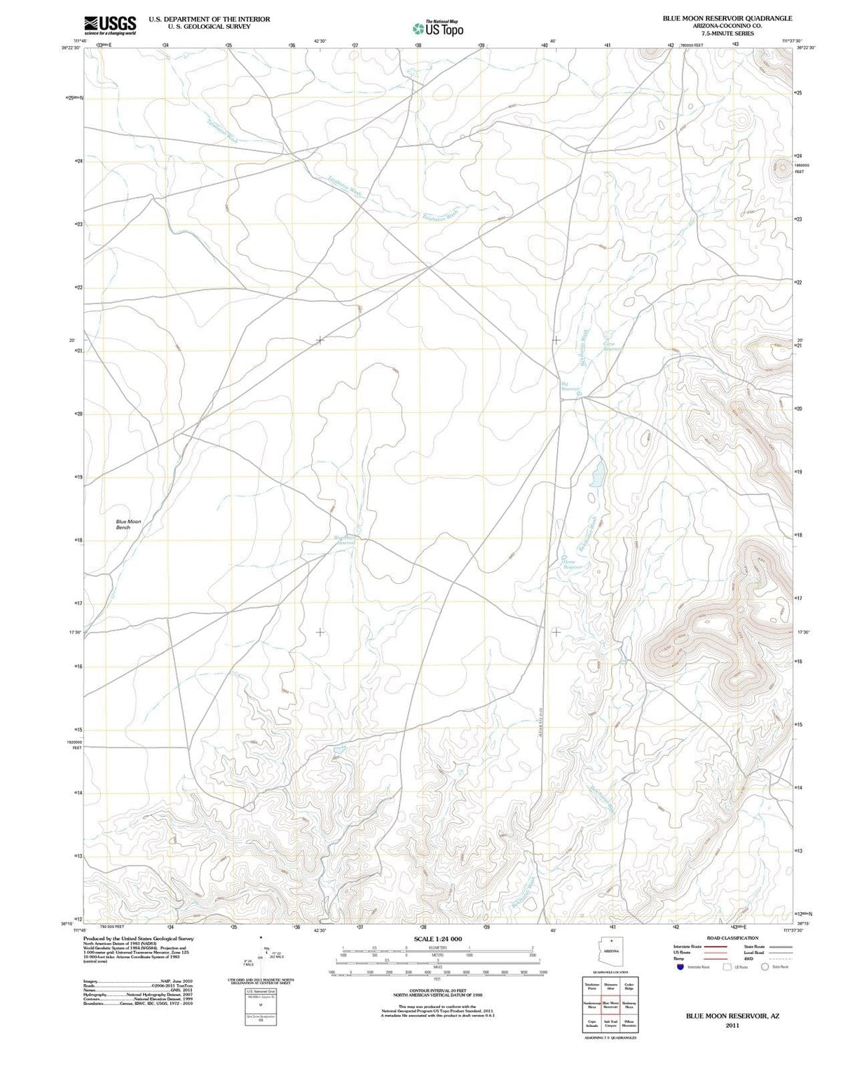 2011 Blue Moon Reservoir, AZ - Arizona - USGS Topographic Map