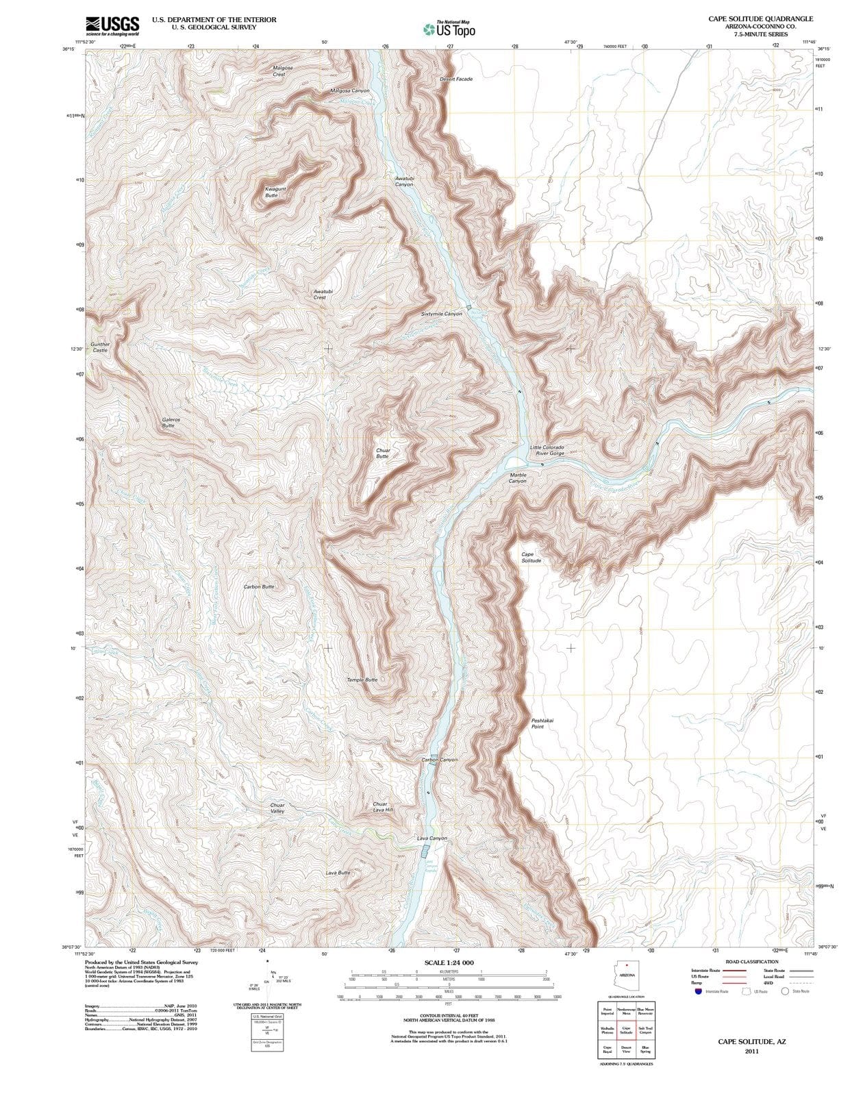 2011 Cape Solitude, AZ - Arizona - USGS Topographic Map
