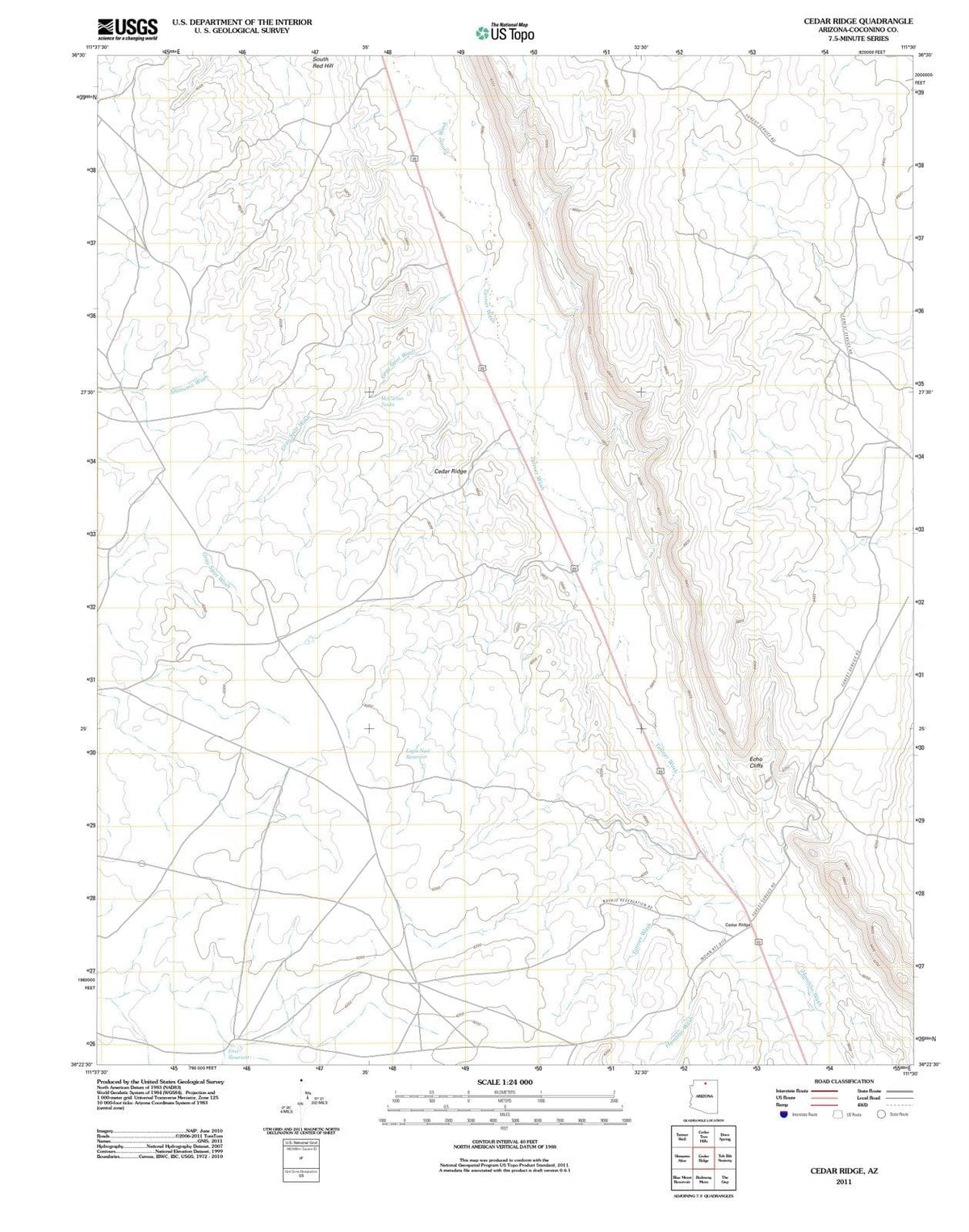 2011 Cedar Ridge, AZ - Arizona - USGS Topographic Map
