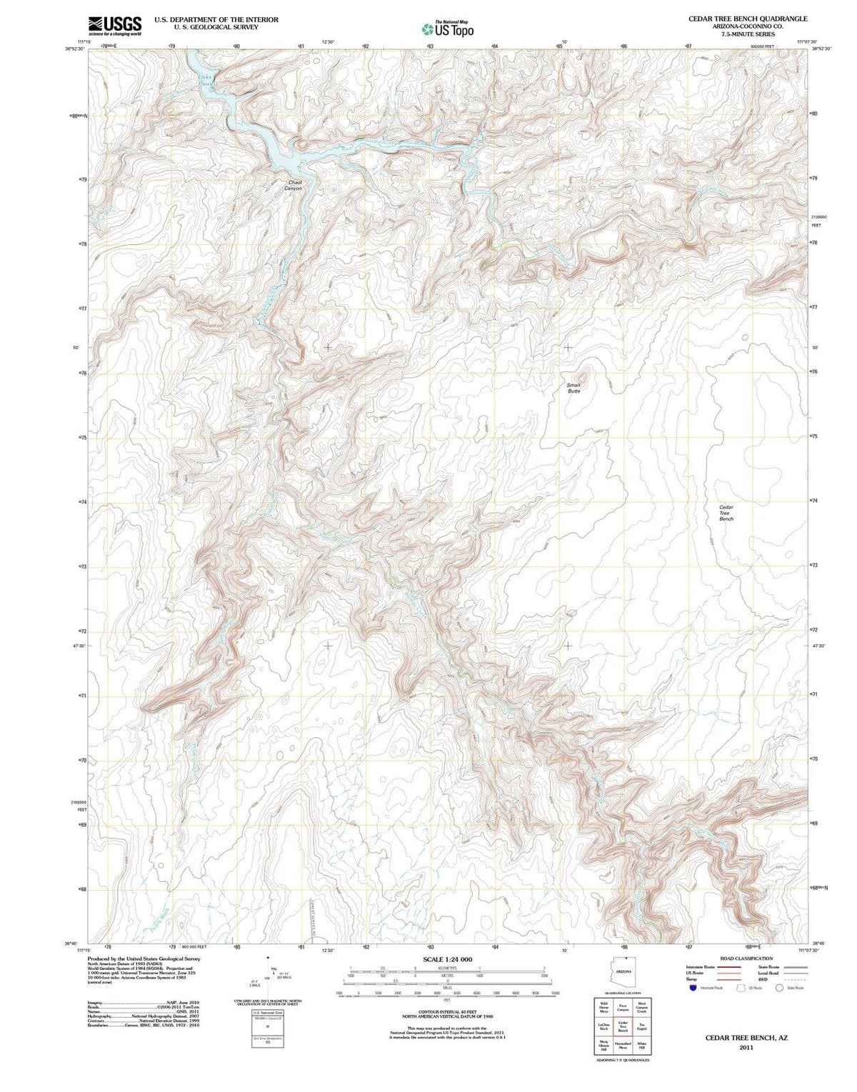 2011 Cedar Tree Bench, AZ - Arizona - USGS Topographic Map