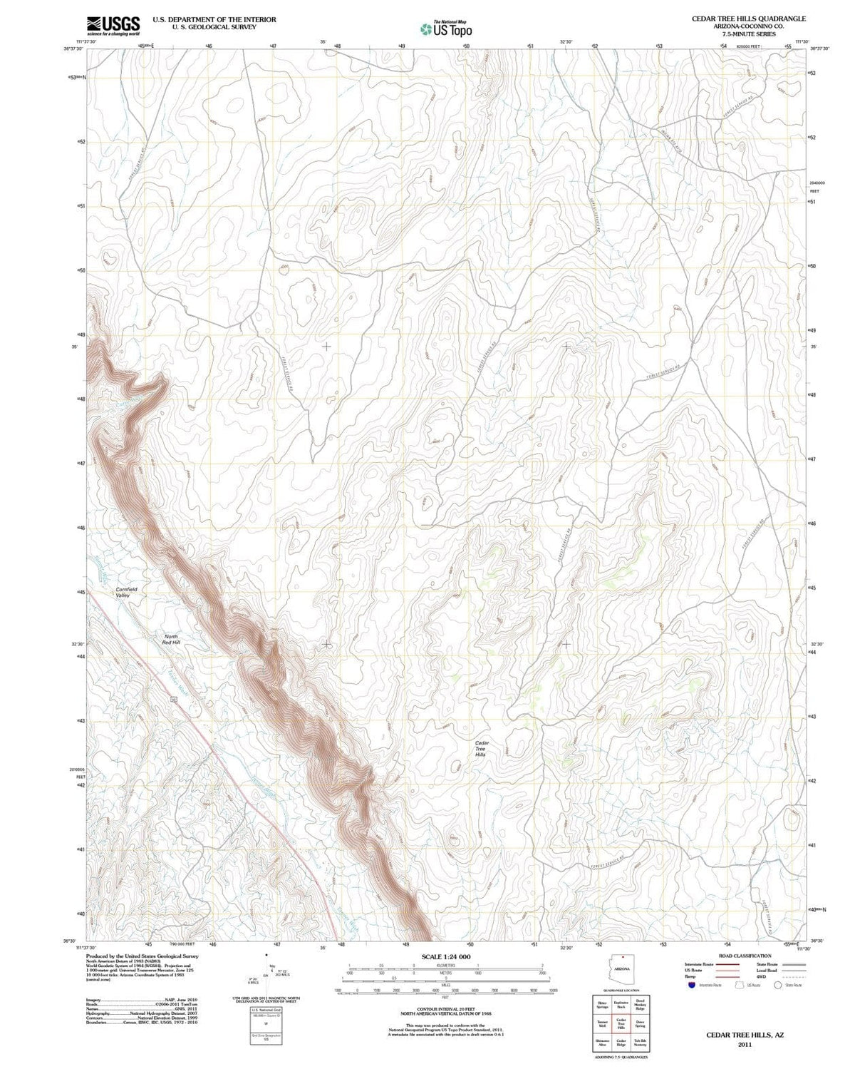 2011 Cedar Tree Hills, AZ - Arizona - USGS Topographic Map