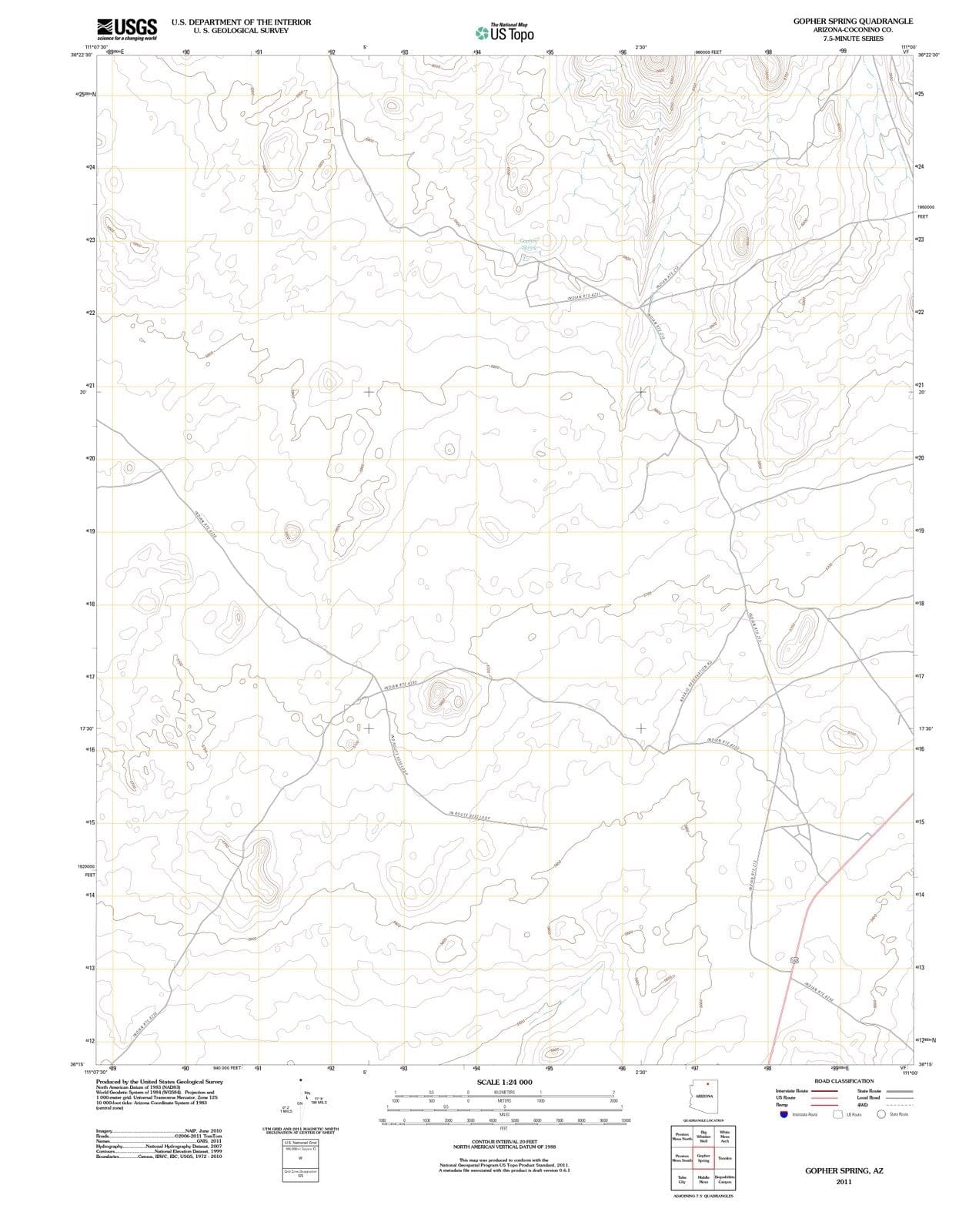 2011 Gopher Spring, AZ - Arizona - USGS Topographic Map