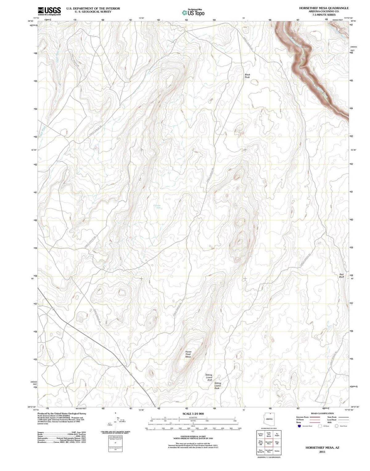 2011 Horsethief Mesa, AZ - Arizona - USGS Topographic Map
