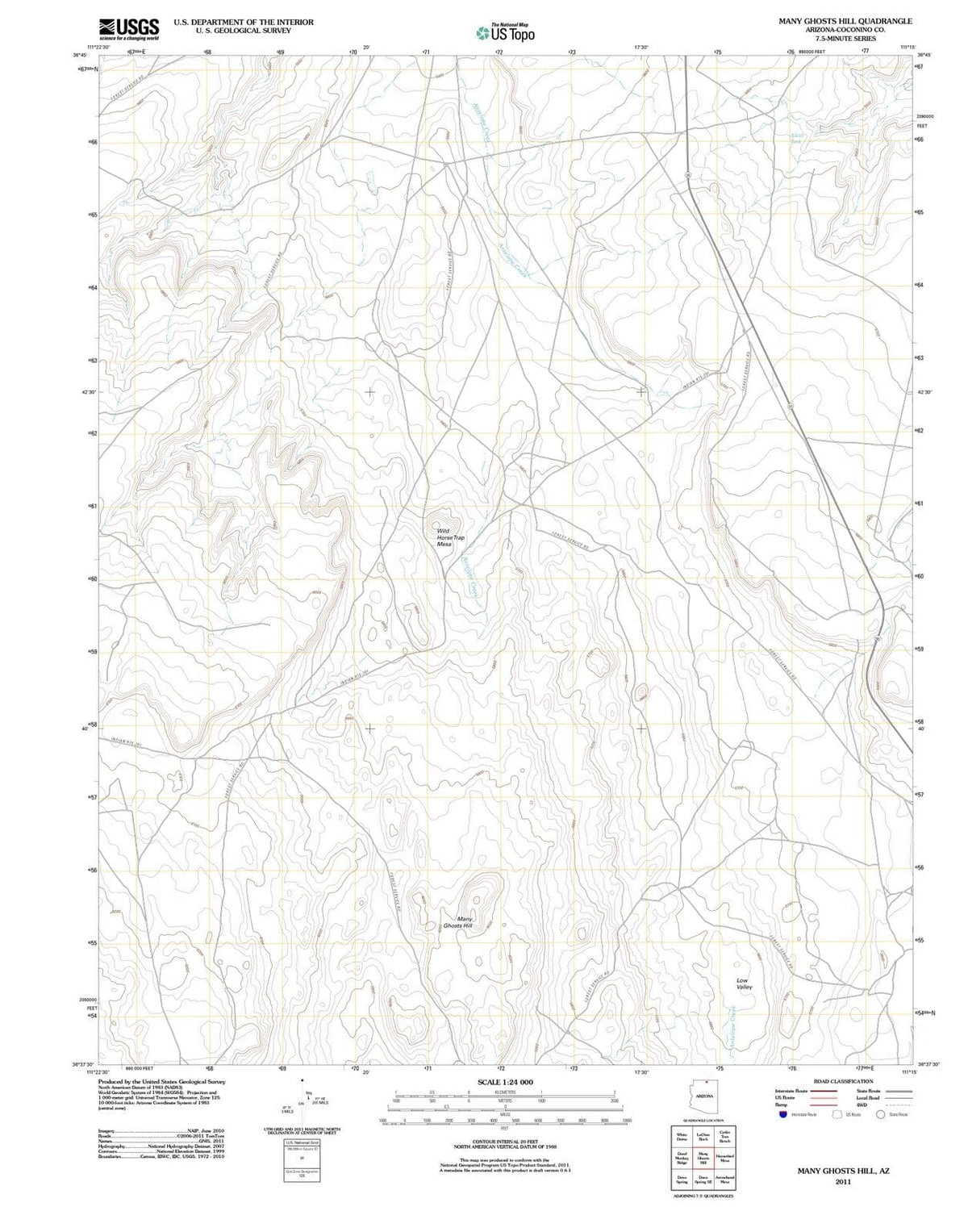 2011 Many Ghosts Hill, AZ - Arizona - USGS Topographic Map