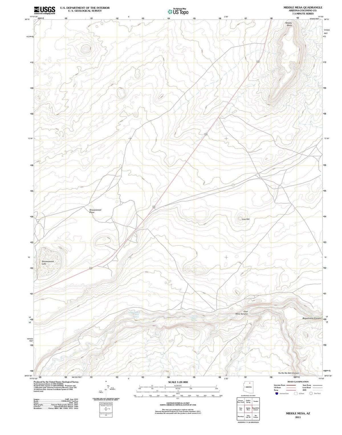 2011 Middle Mesa, AZ - Arizona - USGS Topographic Map