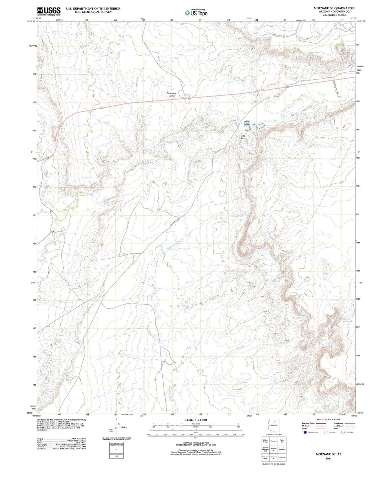 2011 Moenave, AZ - Arizona - USGS Topographic Map v2