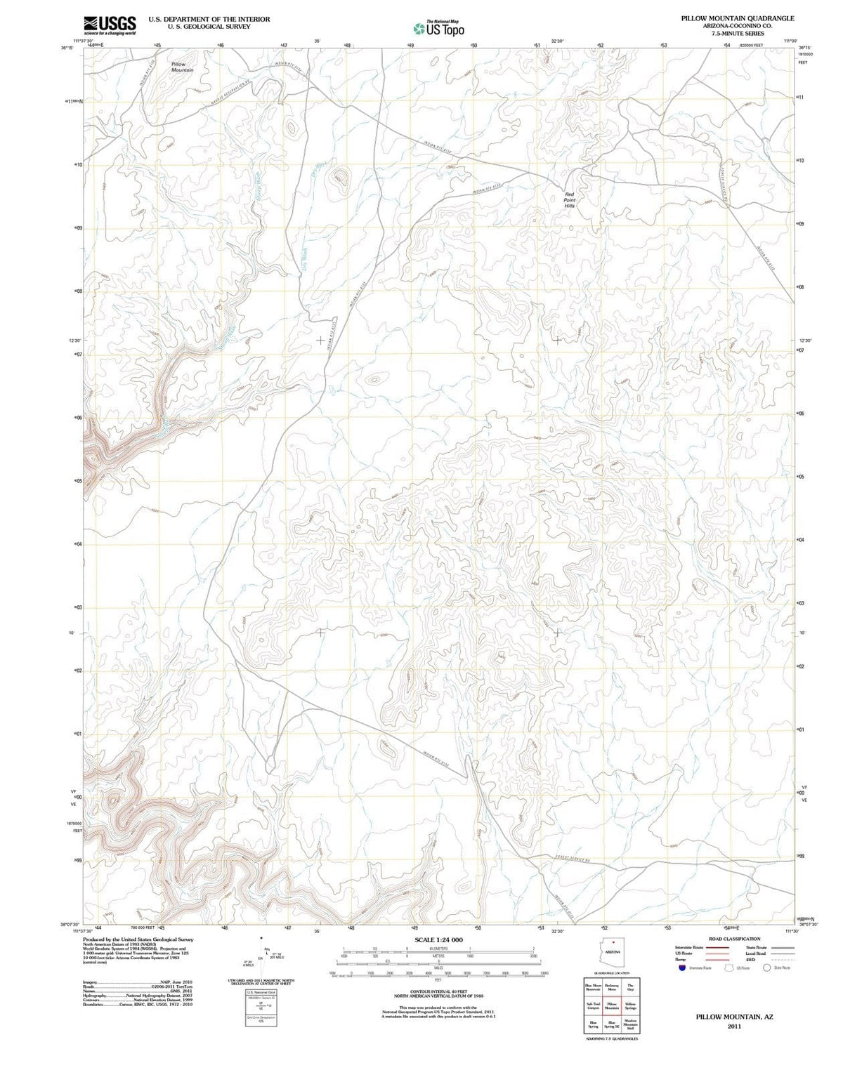 2011 Pillow Mountain, AZ - Arizona - USGS Topographic Map