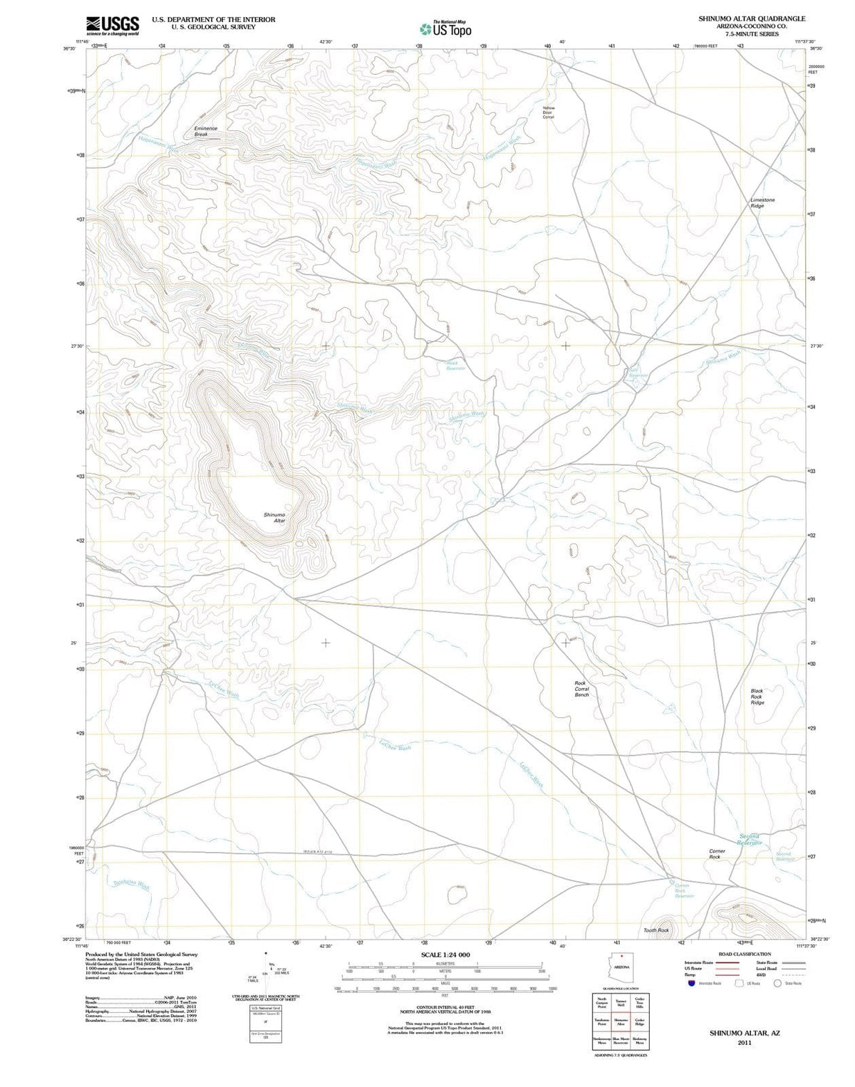 2011 Shinumo Altar, AZ - Arizona - USGS Topographic Map